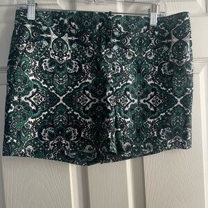 Dalia Green and Blue Paisley Patterned Shorts